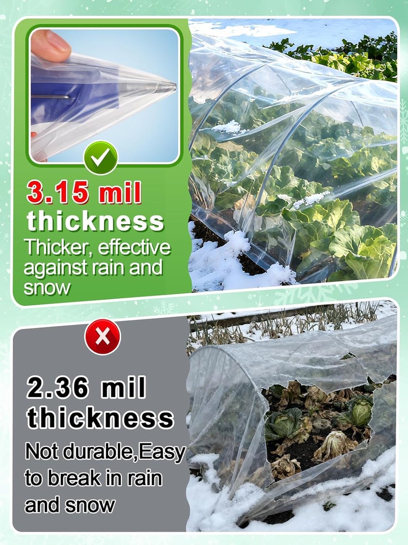 Alphatool Greenhouse Cover Plastic Sheeting - 12 x 25 ft Plant Covers Freeze Protection, Frost Cloths for Outdoor Plants, Clear Floating Row Cover for Outdoors Garden Plants Vegetables Crops - Image 2